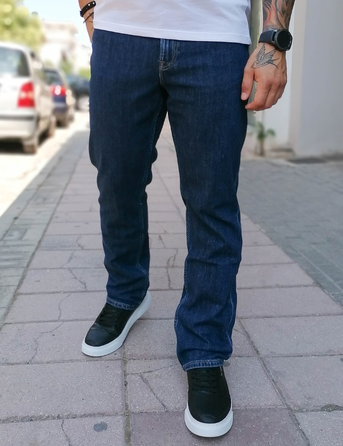 Lee Brooklyn Straight ανδρικό σκούρο μπλε τζιν παντελόνι L452PX46 φωτογραφία